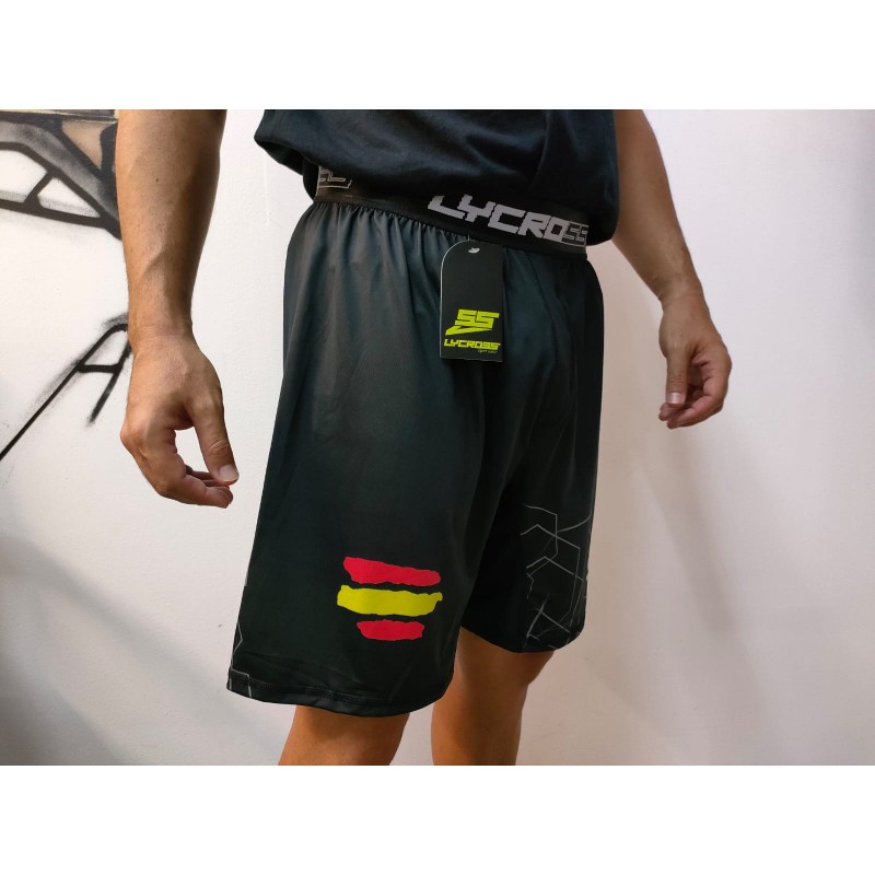 Pantalones de deporte para hombre, diseño de bandera de policía, color negro